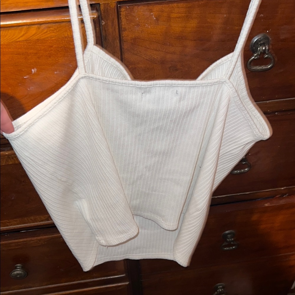 Cream Ribbed Women's Top - Picture 3 of 3